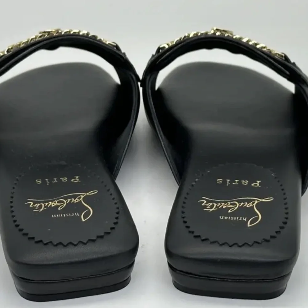 Christian Louboutin  Miss MJ Mule Slippers Red Sole with Black Edge - Picture 7 of 12